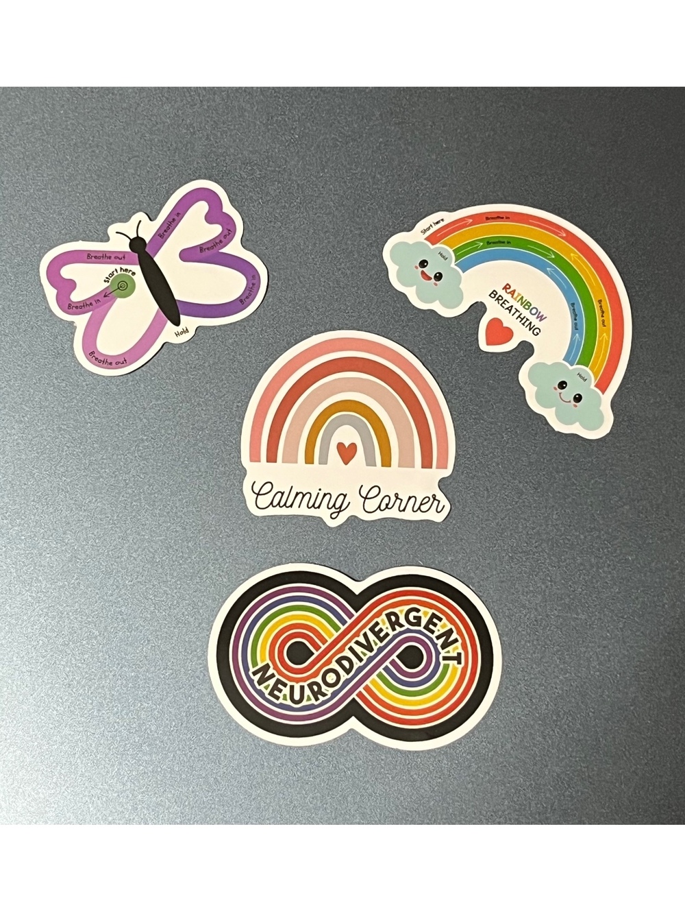 Cute Neurodivergent & Calming Corner Sticker Set - Rainbow Vibes!